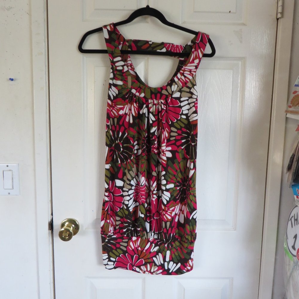 BCX Banded bottom Abstract floral pring dress